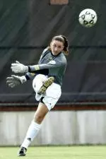 Kelly Paolucci made nine saves in her first start of the year.