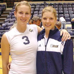 Seniors Katie Downey (left) and Molly Law played the final home matches of their careers Saturday night at Smith Center.