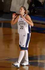 Senior Anna Montañana moved into 19th place on GW's career scoring list with 19 points at Xavier.