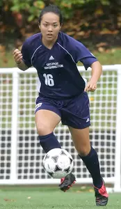 Freshman Keara Mehlert assisted on GW's game winning goal.