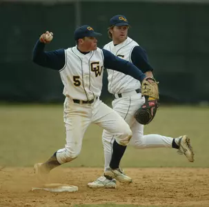 Junior Michael Parker (5) and senior Tom Shanley will anchor GW's infield in '06.
