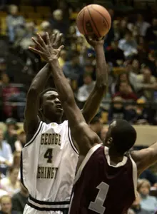 Montrell McDonald puts up a shot in the first half.
