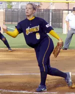 Freshman Katie Miller leads the Colonials' pitching staff with a 1.08 ERA this season.