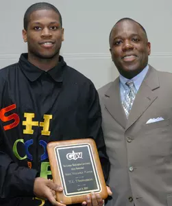 T.J. Thompson was named the Colonials' MVP for the 2004-05 season at Thursday's awards banquet.