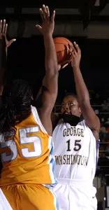Sophomore Chantelle John was one of five players in double-figures in GW's season-opening 72-58 win over UMBC Friday.