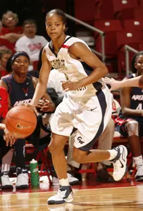 Junior Kimberly Beck was one of five GW players in double-digits in a 74-66 victory over Liberty.