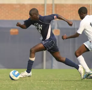 Senior Abimbola Pedro scored his career-best fifth goal of the season, but GW fell at Saint Joseph's, 2-1, in double overtime Friday.