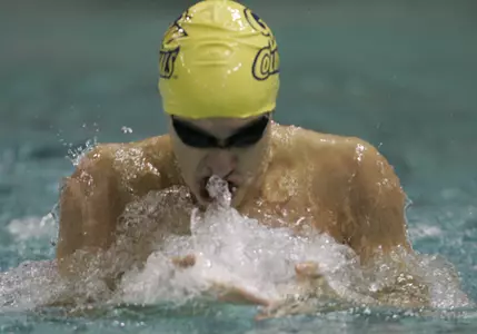 Mark DeSimone was a member of the third place 300-yard breaststroke relay team