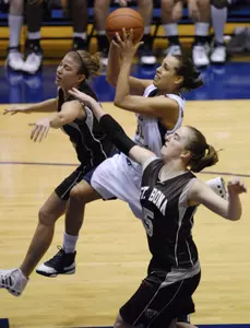 GW's latest 1,000-point scorer Sarah-Jo Lawrence will lead the No. 16/15 Colonials at James Madison Tuesday.