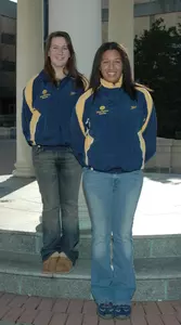 Seniors Jenna Burnett (L) and Morgan Hooker will captain the GW women's water polo team in 2007.