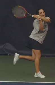 Mara Frisch recorded a singles victory and a doubles victory against UMBC on Friday