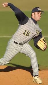 Sophomore Pat Lehman earned the first save of his career against George Mason on Wednesday
