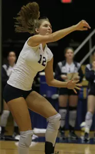 Stephanie Sharp recorded her career-high six blocks against Lafayette Friday night.