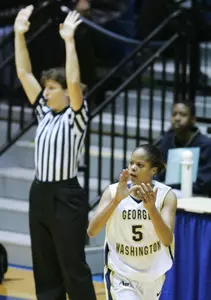 Senior Kimberly Beck posted her fifth career double-double as No. 20/17 GW cruised past Charlotte, 76-54, Saturday afternoon.