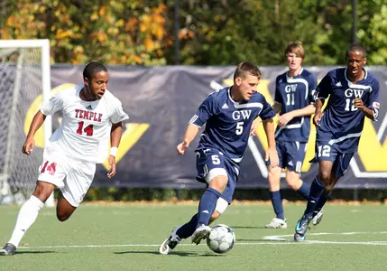 Junior Kyle Albrecht had one of GW's eight total shots in a 2-0 loss at UMass Sunday.