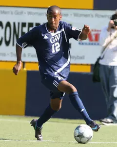 Rookie Yoni Berhanu's three points, including the golden goal in the 110th minute, led GW to a 3-2 double overtime win over Duquesne Friday.