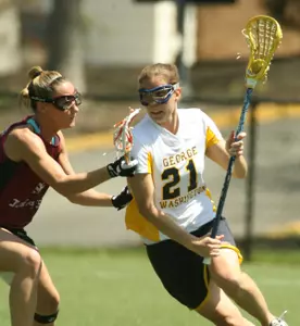 Senior Kristin Karcsh had a goal and two assists, but GW lost a second-half lead in a 10-9 defeat at Drexel Sunday.