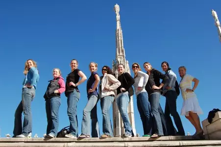 GW Volleyball team in Milan, Italy.