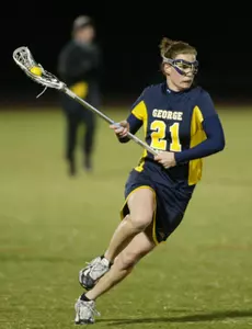 Senior Kristin Karcsh's final goal at Mount Vernon proved the game-winner as GW upset Richmond, 11-10, Wednesday afternoon.