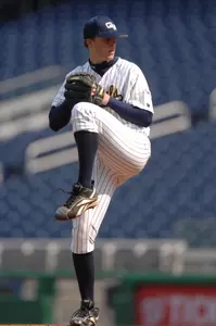 Freshman RHP Eric Cantrell earned his fifth win of the season Sunday at La Salle