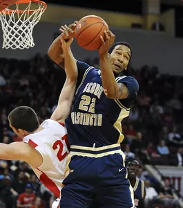 Damian Holls scored 11 points in GW's 69-59 victory over Boston University Tuesday.