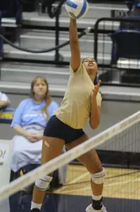 Leah Hill crushed a match-high 19 kills against Duquesne Friday night.