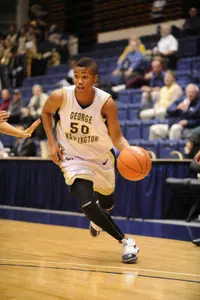 Kay-Kay Allums, who led GW with 13 points in Wednesday's victory over Rutgers, and the Colonials ring in the new year with Rice Saturday at 12:00 pm.