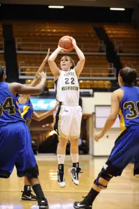 Freshman Megan Nipe, who has scored in double figures in each of the last two games, and the Colonials host Marshall at Charles E. Smith Center Tuesday at 7:00 pm.