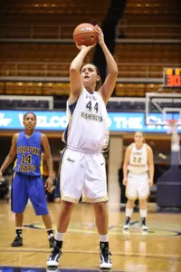 Sophomore Sara Mostafa totaled 12 points, seven rebounds and career-high four assists in Tuesday's 56-47 loss to Marshall.