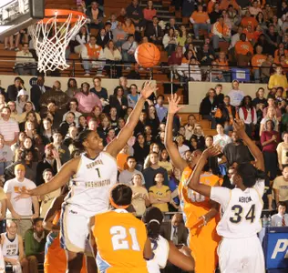 Senior Jessica Adair finished with 12 points and eight rebounds in her final game at Smith Center, a 59-49 loss to Temple Sunday afternoon.