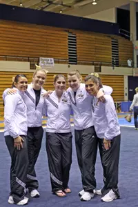 The five graduating Colonial seniors after the victory