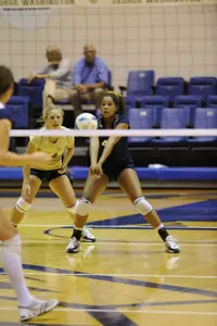 Leah Hill led GW with 17 kills against Villanova Saturday night.