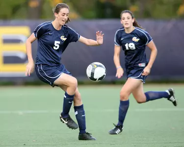 Senior Brittany Eger was one of five Colonials that got shots on Dayton's goalkeepers.