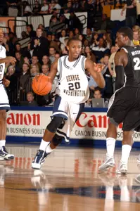 Lasan Kromah led the Colonials with 14 points at Dayton Wednesday night in Ohio.