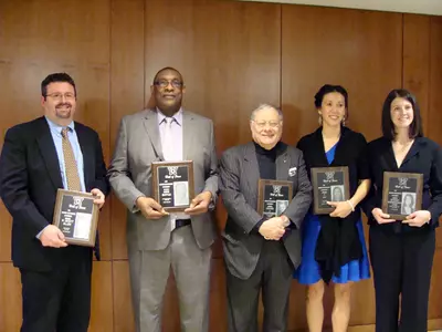 GW President Emeritus Stephen Joel Trachtenburg and volleyball's Liu Li were two of the five Hall of Famers inducted Saturday night.