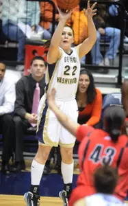 Megan Nipe's career-high 18 points helped spark GW to its second straight A-10 victory, 64-54 at Massachusetts Wednesday.