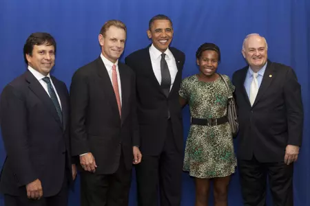 Freshman Sloan Saunders got the chance to meet President Barack Obama on Tuesday's town hall at GW.