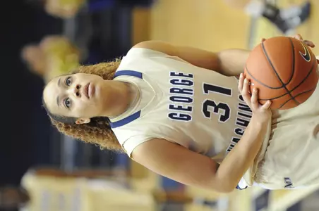 Junior Tara Booker led all scorers with a career-high 19 points, including a clinching three-pointer with 1:10 remaining, in GW's 54-44 victory over Ohio Tuesday.