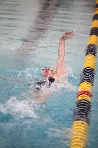 Linsday Moore swam the second leg of the second-place 200-yard freestyle for George Washington.