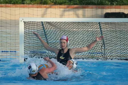 Junior Charlotte Schou had 12 saves in GW's first victory of 2010 - a 10-7 win over Siena at the Bison Invitational Saturday.