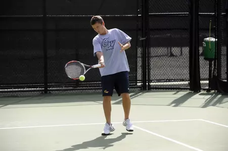 Junior Yan Levinski won his No. 3 singles match against the Maryland Terps.
