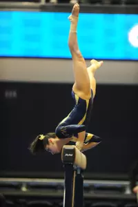 Senior Megan Quinn scored a 38.350 in the all-around for the Colonials