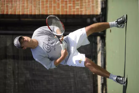 Junior Yan Levinski battled for the final point in the Championship match against Xavier on Sunday.