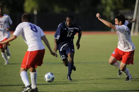 Junior Yoni Berhanu equalized with a 24-yard free kick goal in the second half in GW's 2-1 exhibition win at VMI Saturday.