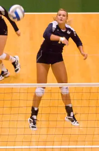 Lauren Whyte pounded her career-high 28 kills Tuesday night in Pittsburgh.