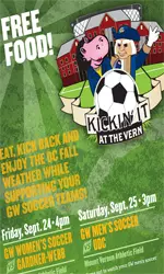 Fans will be treated to free food as GW's men's and women's soccer teams will be