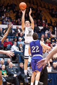 Nemanja Mikic hit five three-pointers for 15 points in GW's win over Howard Sunday.