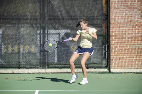 Junior Jacqueline Corba won both her matches against Drexel in the Colonials victory.