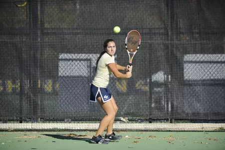 Freshman Leah Pascarella won at No. 4 singles for GW against Penn on Sunday.