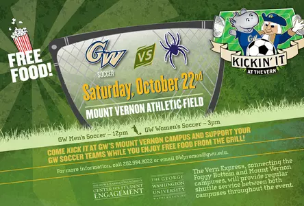 The men's and women's soccer teams will face Richmond in a double-header at the annual Kickin' it at the Vern event.